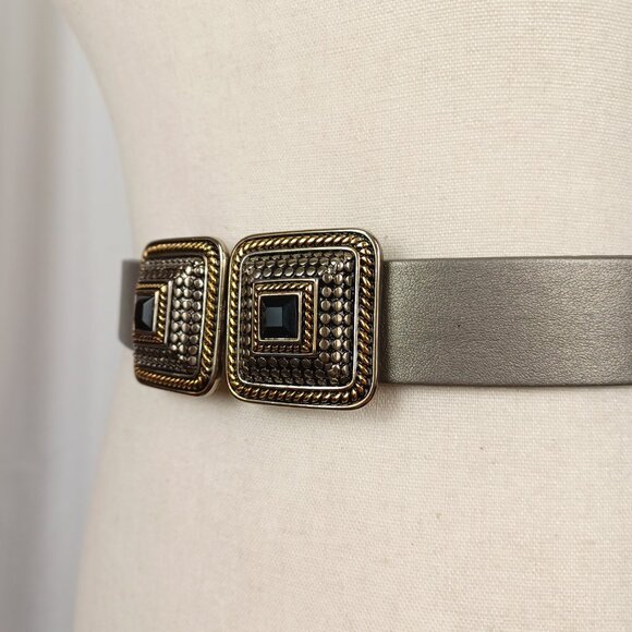 Vintage 80s Douglas Paquette Mixed Metal Buckle + Belt main image 9